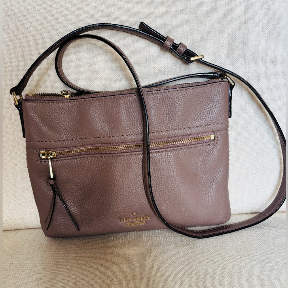 Kate Spade Jackson Street Gabriele Leather Crossbody Bag Brown Stone